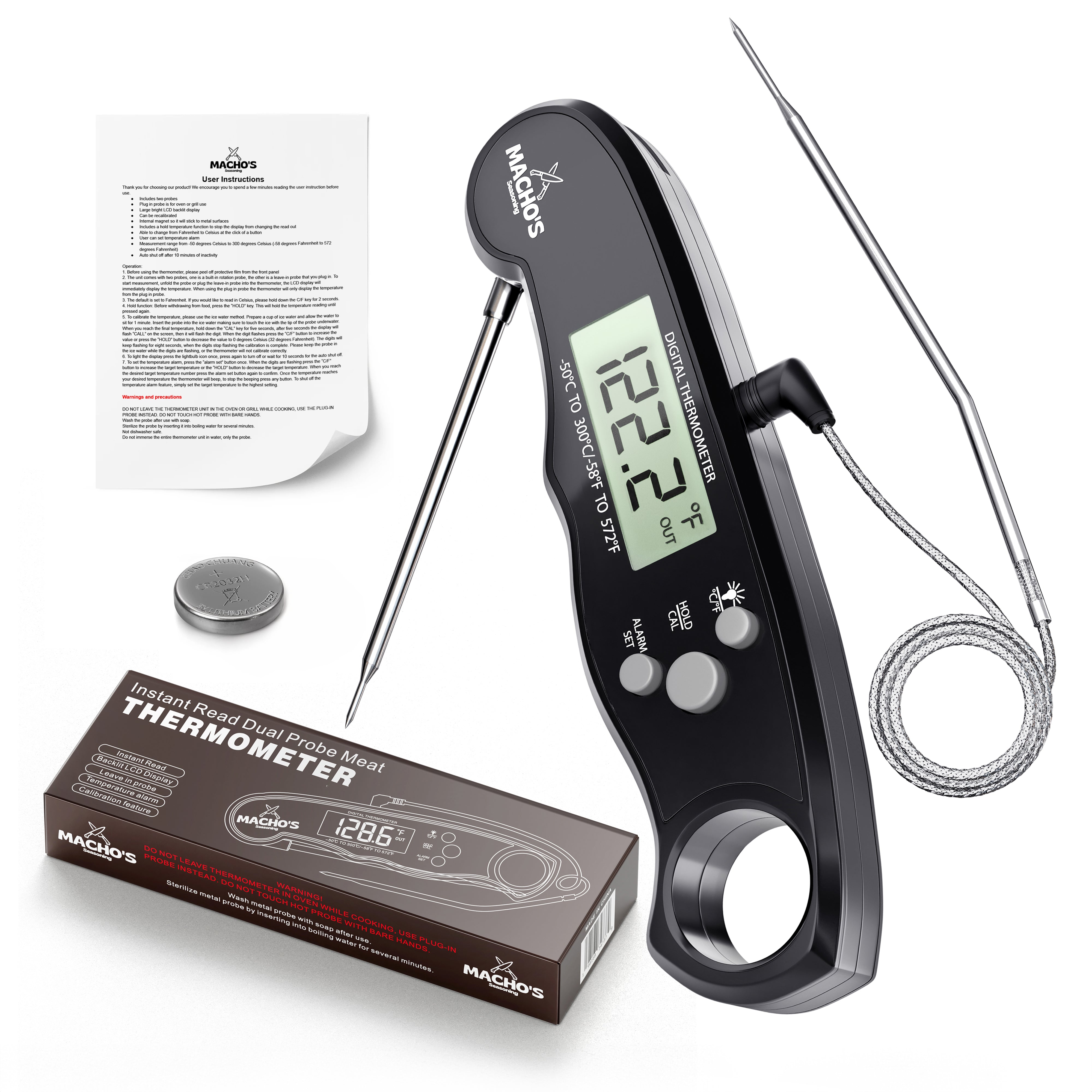 Dual probe meat thermometer best sale